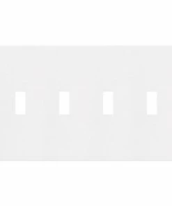 Brand new 🎉 Eaton Wall Plates 4-Gang White Toggle Screwless Midsize Wall Plate 😀
