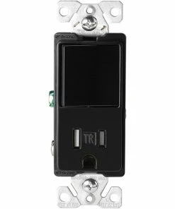 Top 10 ✨ Eaton Electrical Outlets 15-Amp Tamper Resistant Residential/Commercial Decorator Switch Outlet, Black ⌛