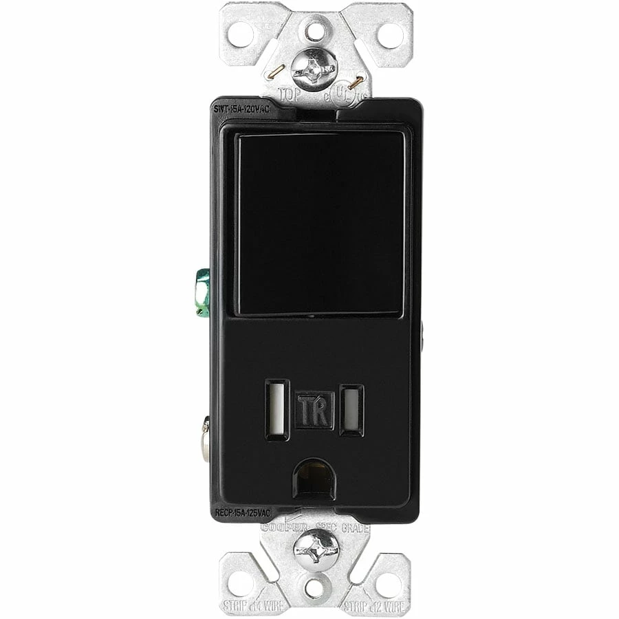 Top 10 ✨ Eaton Electrical Outlets 15-Amp Tamper Resistant Residential/Commercial Decorator Switch Outlet, Black ⌛ 1 Top 10 ✨ Eaton Electrical Outlets 15-Amp Tamper Resistant Residential/Commercial Decorator Switch Outlet, Black ⌛