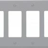 Wholesale 🧨 Eaton Wall Plates 4-Gang Decorator Wall Plate, Gray ⌛