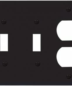 Discount 😀 Eaton Wall Plates 3-Gang Midsize Toggle/Duplex Wall Plate, Black ✨