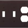 Best reviews of 🔥 Eaton Wall Plates 3-Gang Midsize Toggle/Duplex Wall Plate, Brown 🧨