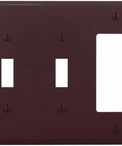 Outlet 🔥 Eaton Wall Plates 3-Gang Midsize Toggle/Decorator Wall Plate, Brown 🎁