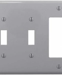 Outlet 👍 Eaton Wall Plates 3-Gang Midsize Toggle/Decorator Wall Plate, Gray ⌛