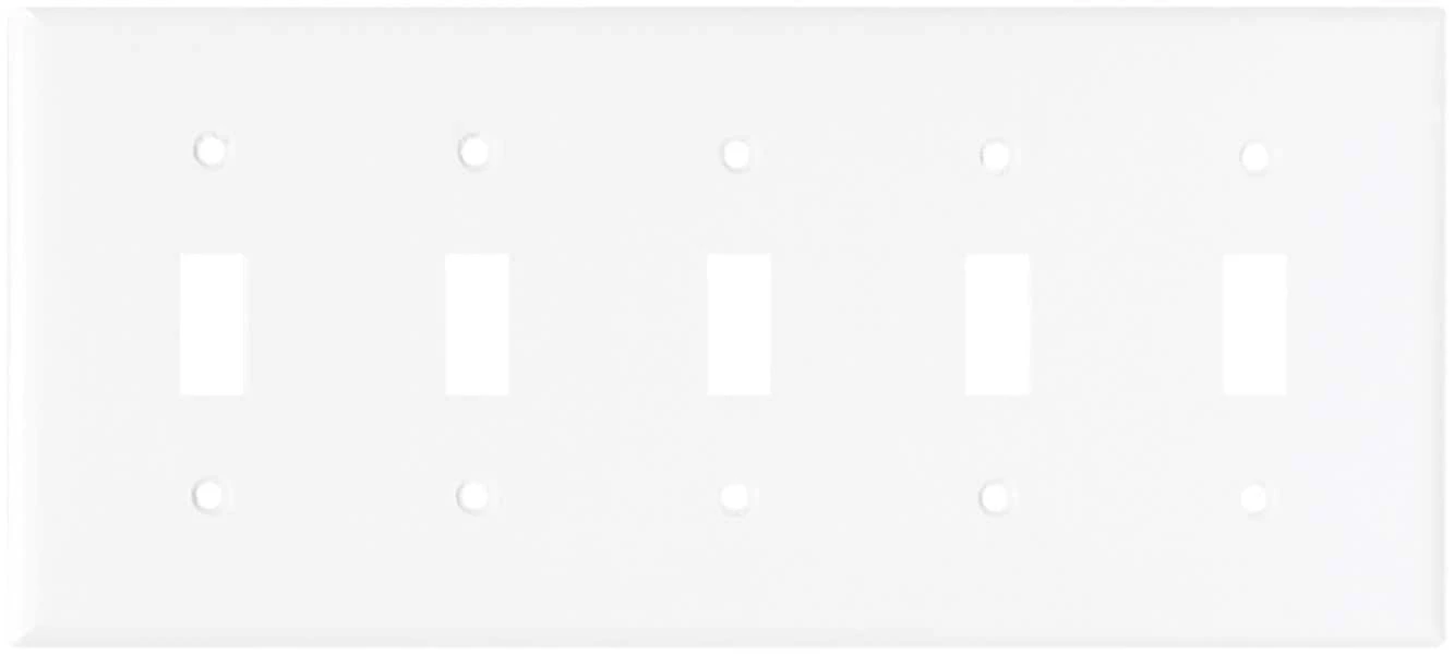Hot Sale ๐ Eaton Wall Plates 5-Gang Toggle Wall Plate, White ๐ 1 Hot Sale ๐ Eaton Wall Plates 5-Gang Toggle Wall Plate, White ๐