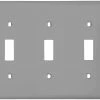 Hot Sale 👍 Eaton Wall Plates 3-Gang Toggle Wall Plate, Gray ❤️