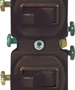 Discount 🧨 Eaton Light Switches 15-Amp Single-Pole Combination Light Switch, Brown 🎁