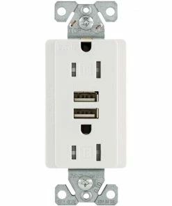 Top 10 👏 Eaton Electrical Outlets 15-Amp Tamper Resistant Residential/Commercial Decorator USB Outlet, White 🔥