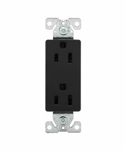 Flash Sale 🎉 Eaton Electrical Outlets 15-Amp Residential Decorator Outlet, Black ✨