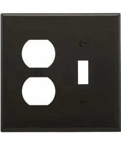 Hot Sale 👏 Eaton Wall Plates 2-Gang Midsize Toggle/Duplex Wall Plate, Black ⭐