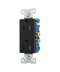 Flash Sale 🎉 Eaton Electrical Outlets 15-Amp Residential Decorator Outlet, Black ✨ -EatonWagner Sales 09535140