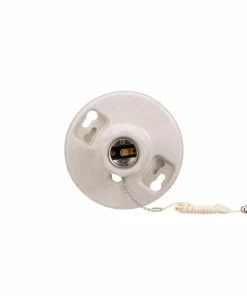 Brand new ๐ Eaton Light Sockets Porcelain Pull Chain Ceiling Socket, White ๐
