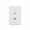 Wholesale 💯 Eaton Wall Plates 1-Gang Coaxial Midsize Wall Plate, White 🎁
