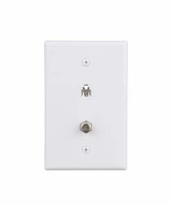 Wholesale 💯 Eaton Wall Plates 1-Gang Coaxial Midsize Wall Plate, White 🎁