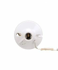 Promo โ๏ธ Eaton Light Sockets 3-Way Plastic Pull Chain Ceiling Socket, White โค๏ธ