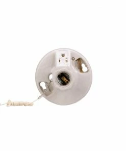 Cheapest โค๏ธ Eaton Light Sockets Porcelain Pull Chain Ceiling Socket, White ๐