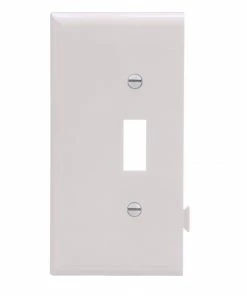 Promo ๐ Eaton Wall Plates 1-Gang Midsize Toggle Wall Plate, White ๐