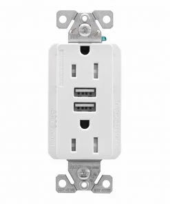 Brand new 👏 Eaton Electrical Outlets 15-Amp Tamper Resistant Residential/Commercial Decorator USB Outlet Dual Type A, White 🔔