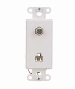 Flash Sale 🧨 Eaton Wall Plates 1-Gang Coaxial Specialty Decorator Wall Plate Insert, White 👍