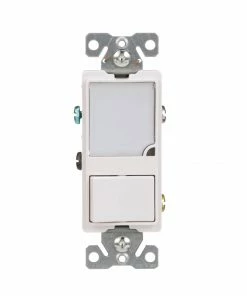 New 😍 Eaton Light Switches 15-Amp Single-Pole Night Light Combination Light Switch, White 🎁