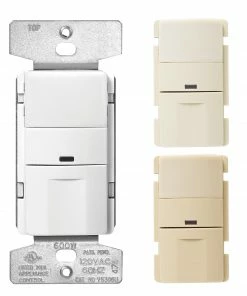 Best reviews of 🛒 Eaton Light Sensors Single-Pole/3-Way 5-Amp Vacancy Motion Sensor Light Switch, White, Ivory, Light Almond 🌟