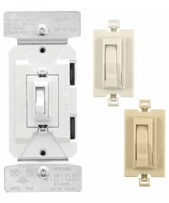Best reviews of ⭐ Eaton Light Dimmers Universal Dimmers Single-Pole/3-Way LED Toggle Light Dimmer, White/Light Almond/Ivory 💯