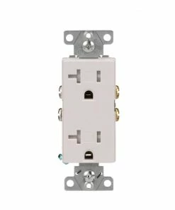 Hot Sale 👏 Eaton Electrical Outlets Arrow Hart 20-Amp Tamper Resistant Residential/Commercial Decorator Outlet, White 🎉