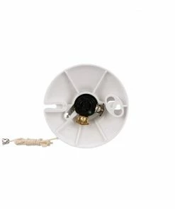 Promo 👍 Eaton Light Sockets Plastic Pull Chain Ceiling Socket, White ⭐ -EatonWagner Sales 15857630