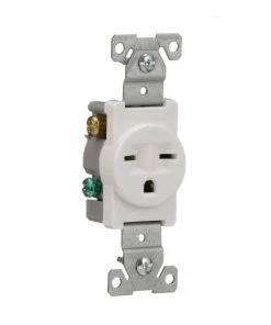 Cheap 🌟 Eaton Electrical Outlets 15-Amp Commercial Round Outlet, White 🎉 -EatonWagner Sales 42172827