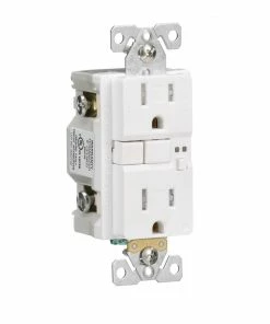 New ❤️ Eaton Electrical Outlets 15-Amp Tamper Resistant Audible Alarm GFCI Residential Decorator Outlet, White 😀 -EatonWagner Sales 42211808