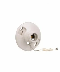 Brand new 🎁 Eaton Light Sockets Porcelain Pull Chain Ceiling Socket, White 😀 -EatonWagner Sales 42275760